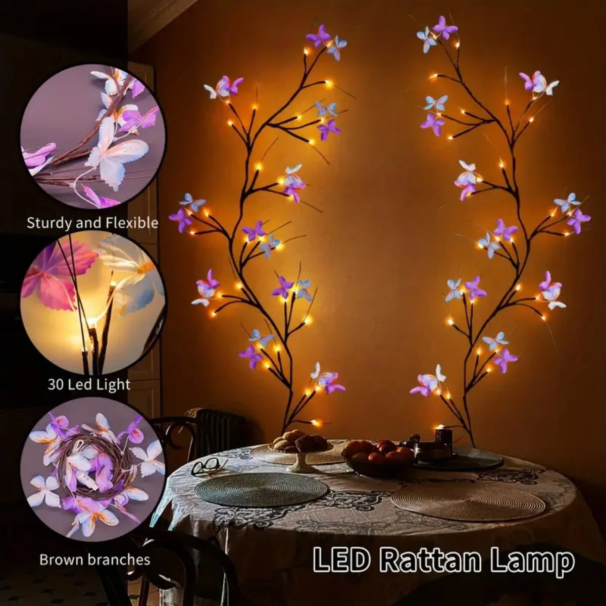 LED Butterfly String Lights — Enchanted Wall Decor 8 Modes USB