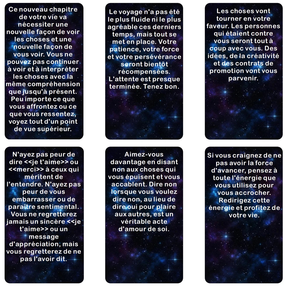 French Oracle Cards, French Tarot Deck, Universe Messages Tarot Cards, Cosmic Wisdom Oracle Cards, 12x7cm, 54-Cards serenya