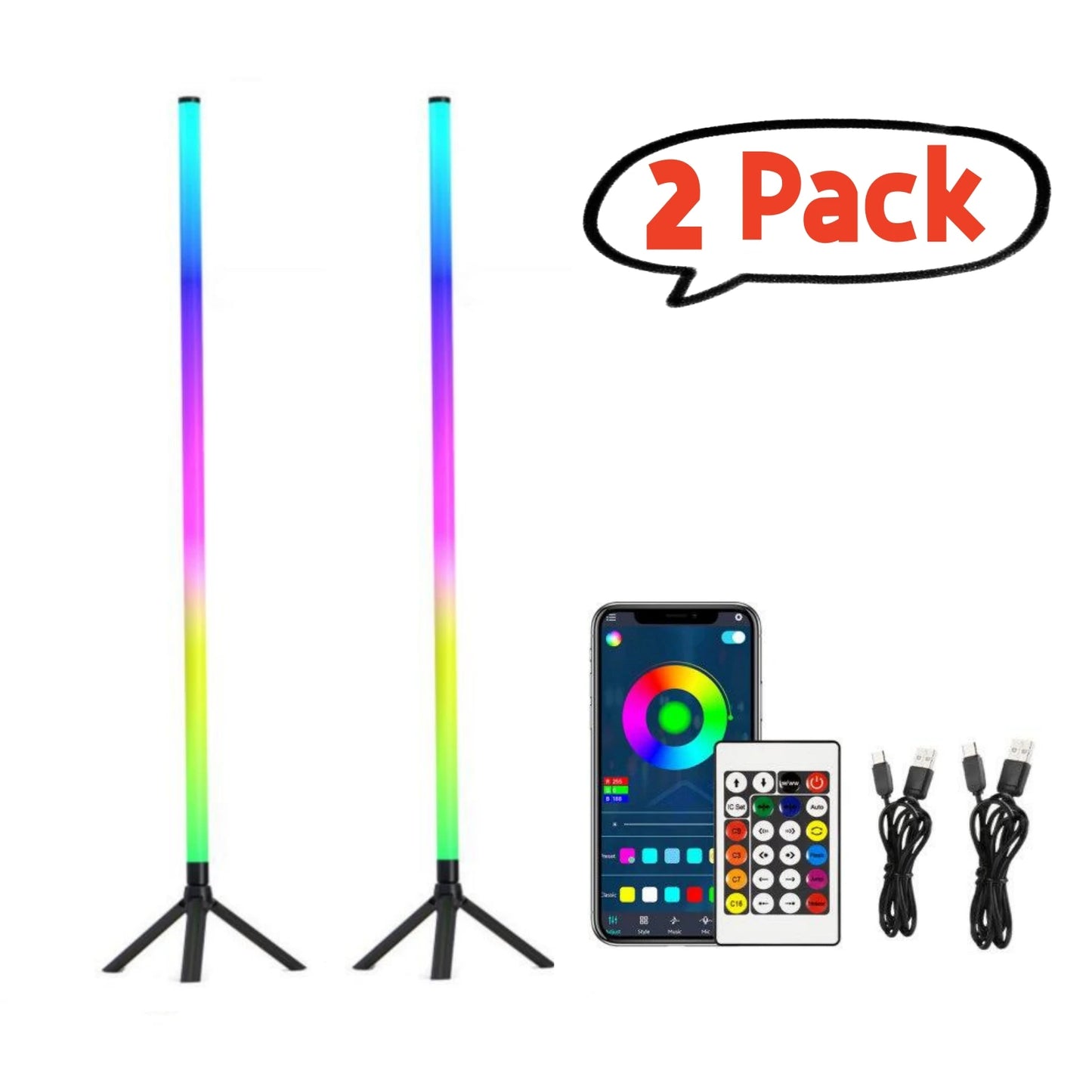 USB RGBIC Corner Floor Lamp 360° Color Changing Dimmable Ambient Lighting with Bluetooth App & Remote Control for Living Bedroom serenya