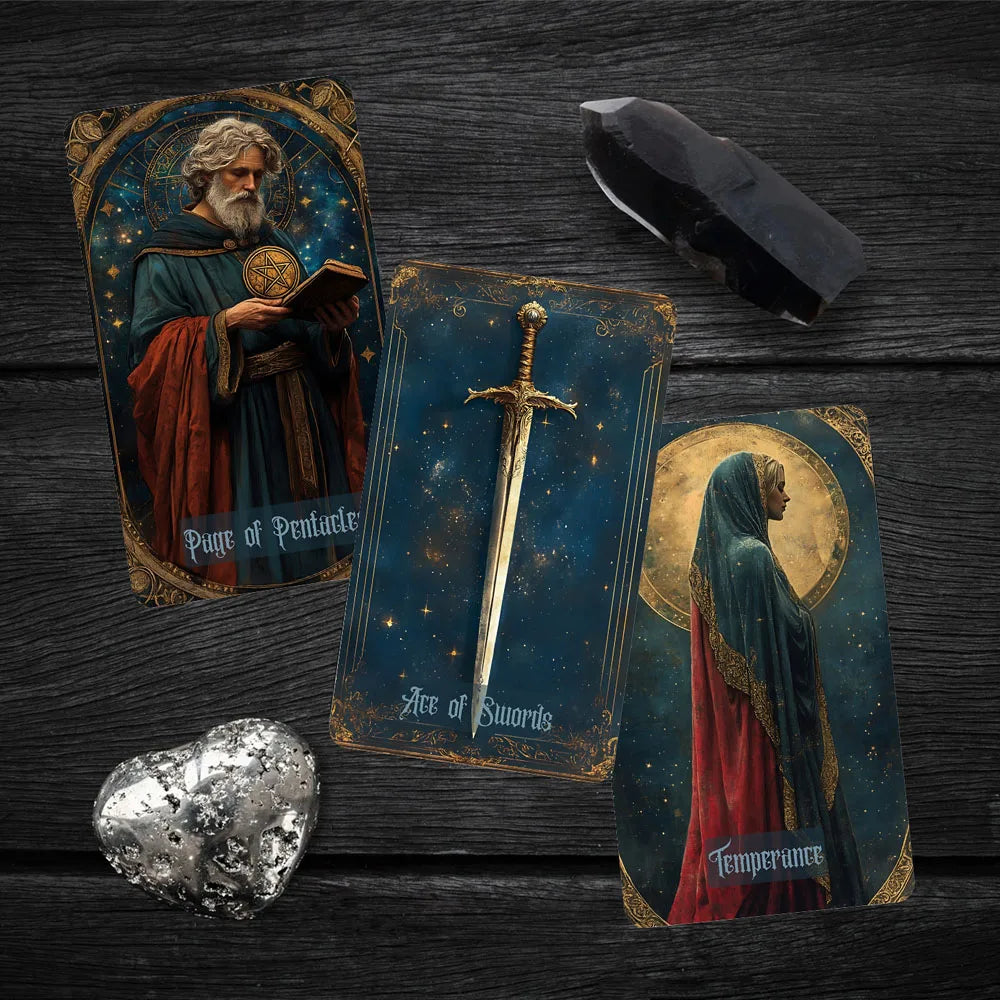 Jeu de Tarot Céleste — 78 Cartes Cosmiques & Guide Spirituel