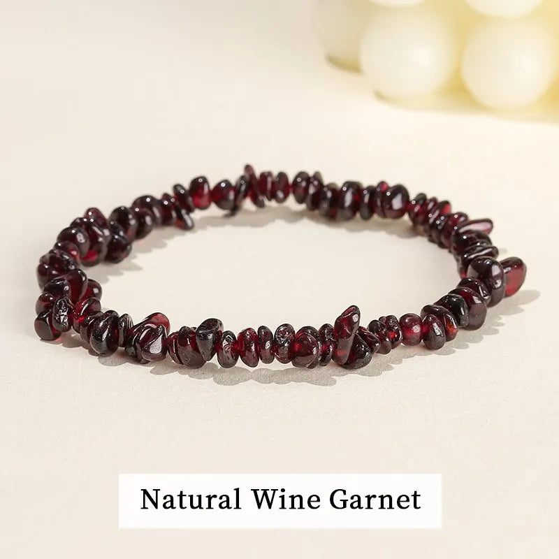 Natural Amethyst Chips Bracelet Healing Chakra Yoga Meditation and Positive Energy Crystal Stretch Bangles Gift for Girlfriend serenya