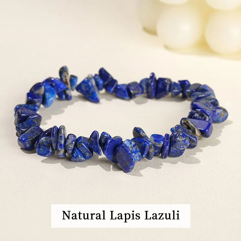 Natural Amethyst Chips Bracelet Healing Chakra Yoga Meditation and Positive Energy Crystal Stretch Bangles Gift for Girlfriend serenya