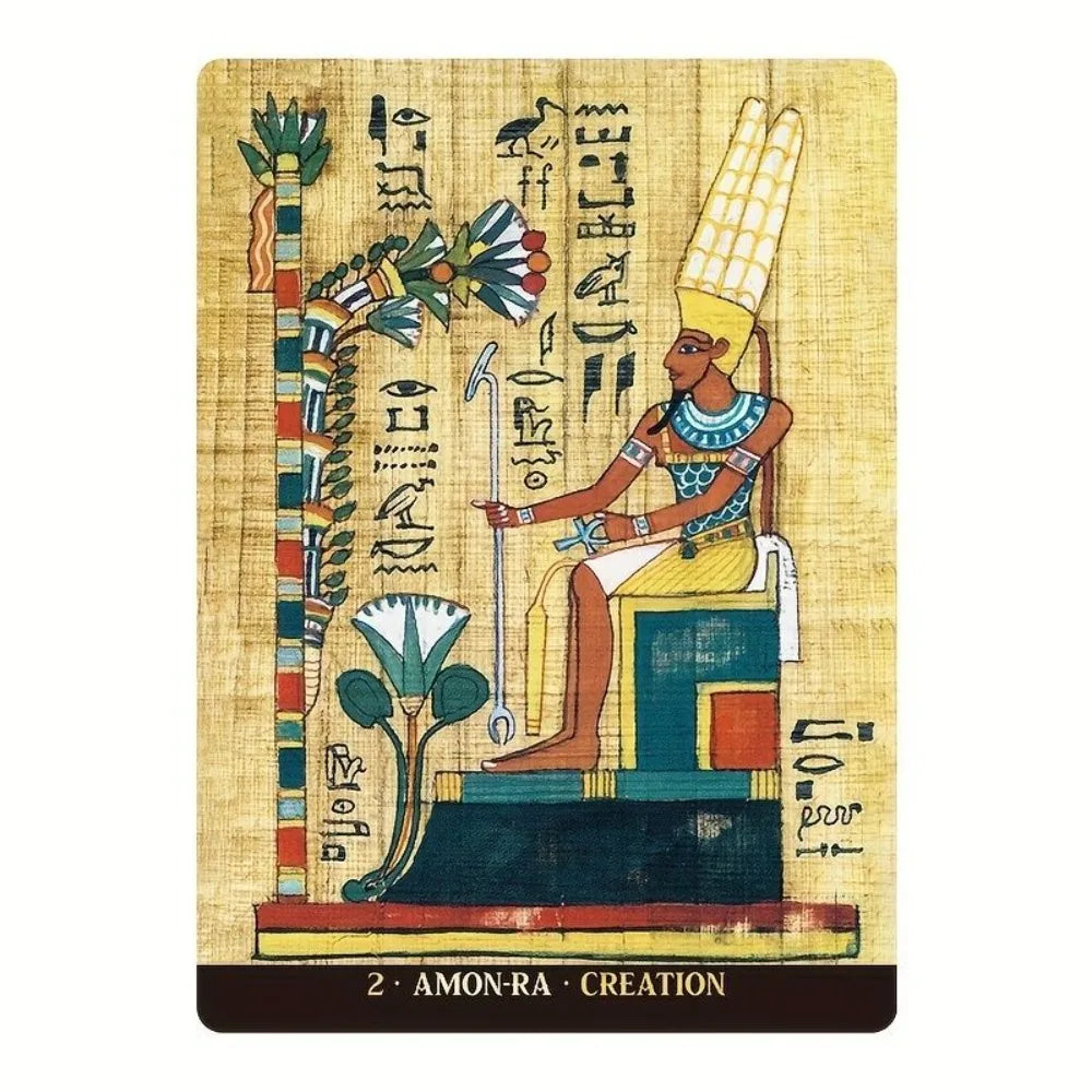 Egyptian Gods Oracle Cards - Ancient Egypt Divination Deck 12.6*8.9cm for Meditation, Guidance - Papyrus Art Style serenya