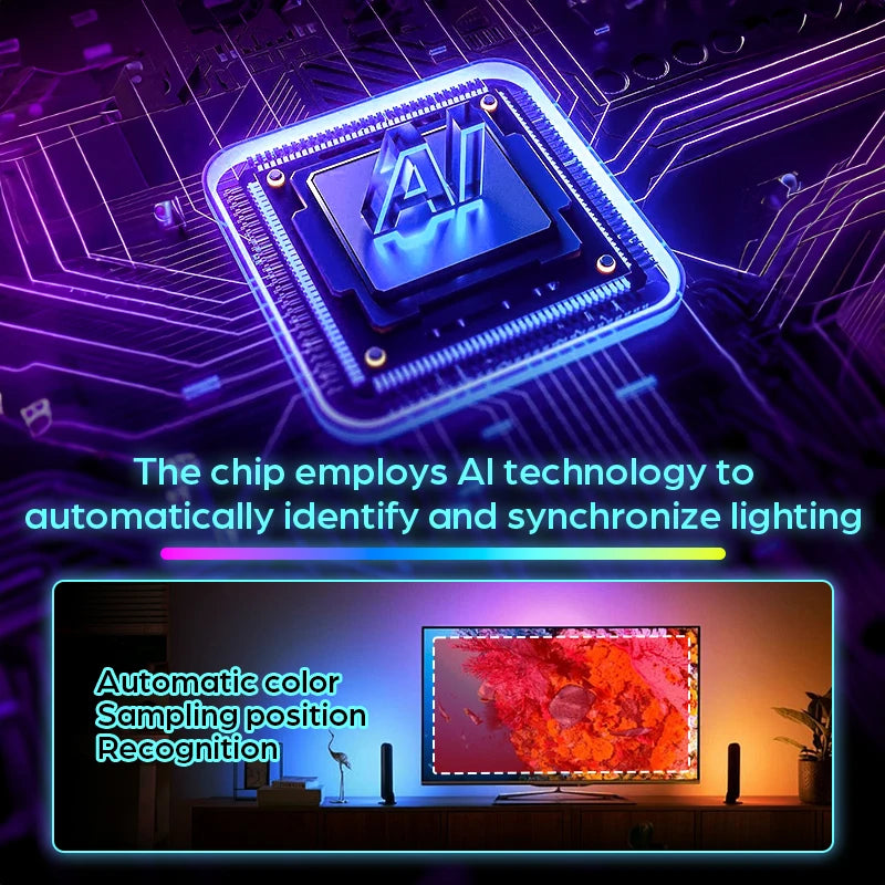 2024 New Ambient TV LED Backlight Sync to Screen For 40-85Inch Real-Time Sync LED Light Strip For 4K HDMI-Compatible 2.0 Device serenya