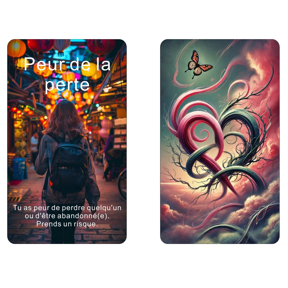 French Soulmate Tarot Cards, What's Blocking You? Love Oracle Cards, Singles Relationship Oracle Deck for Beginners, 80-Cards serenya