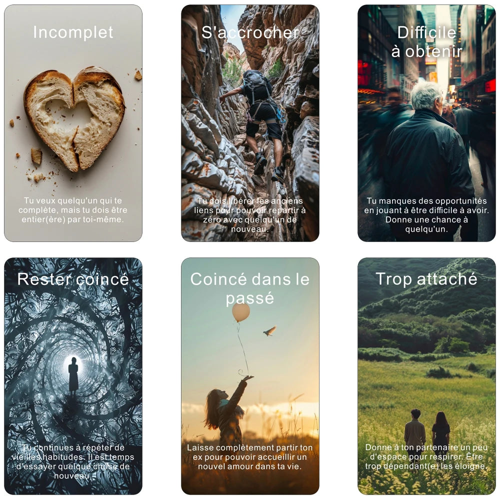 French Soulmate Tarot Cards, What's Blocking You? Love Oracle Cards, Singles Relationship Oracle Deck for Beginners, 80-Cards serenya