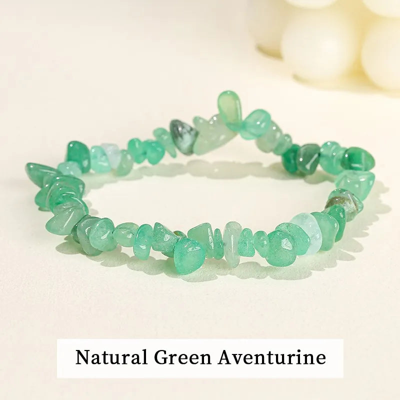Natural Amethyst Chips Bracelet Healing Chakra Yoga Meditation and Positive Energy Crystal Stretch Bangles Gift for Girlfriend serenya
