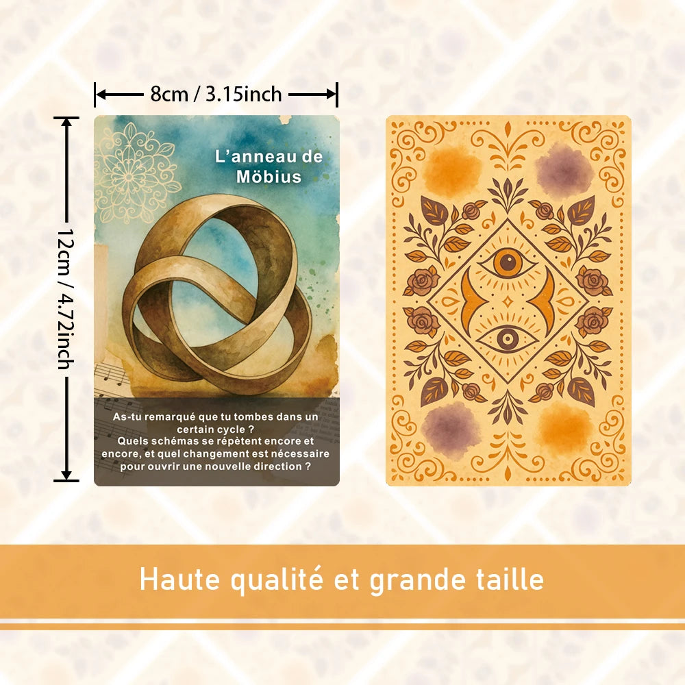 French Oracle Card Deck, French Tarot Cards, Traces of Memory Card Deck for Personal Reading, 12*8cm, 50 Cards serenya