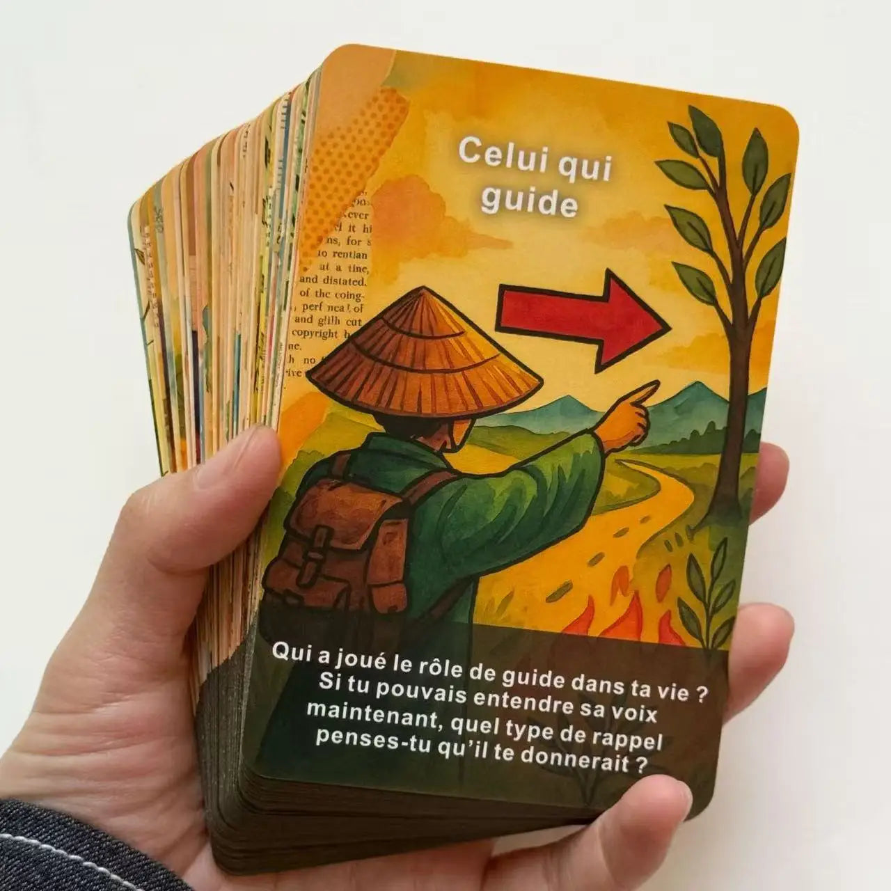 French Oracle Card Deck, French Tarot Cards, Traces of Memory Card Deck for Personal Reading, 12*8cm, 50 Cards serenya