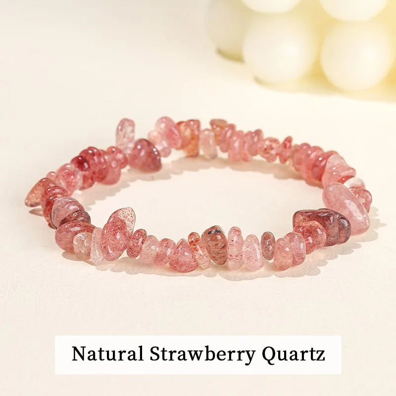 Natural Amethyst Chips Bracelet Healing Chakra Yoga Meditation and Positive Energy Crystal Stretch Bangles Gift for Girlfriend serenya
