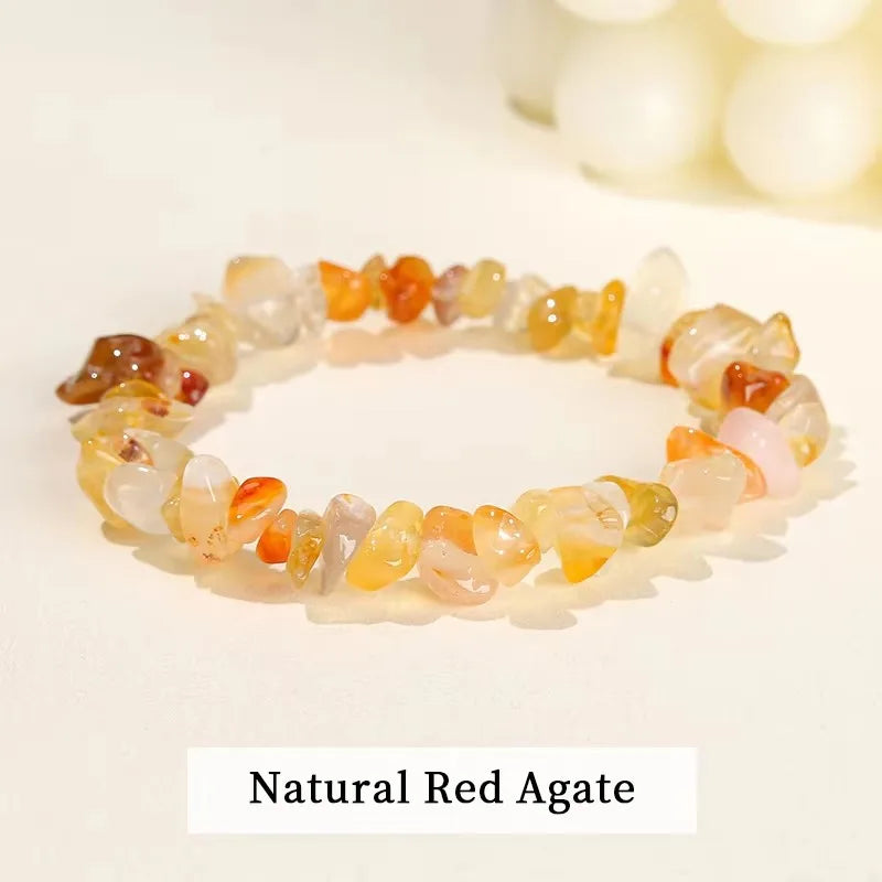 Natural Amethyst Chips Bracelet Healing Chakra Yoga Meditation and Positive Energy Crystal Stretch Bangles Gift for Girlfriend serenya