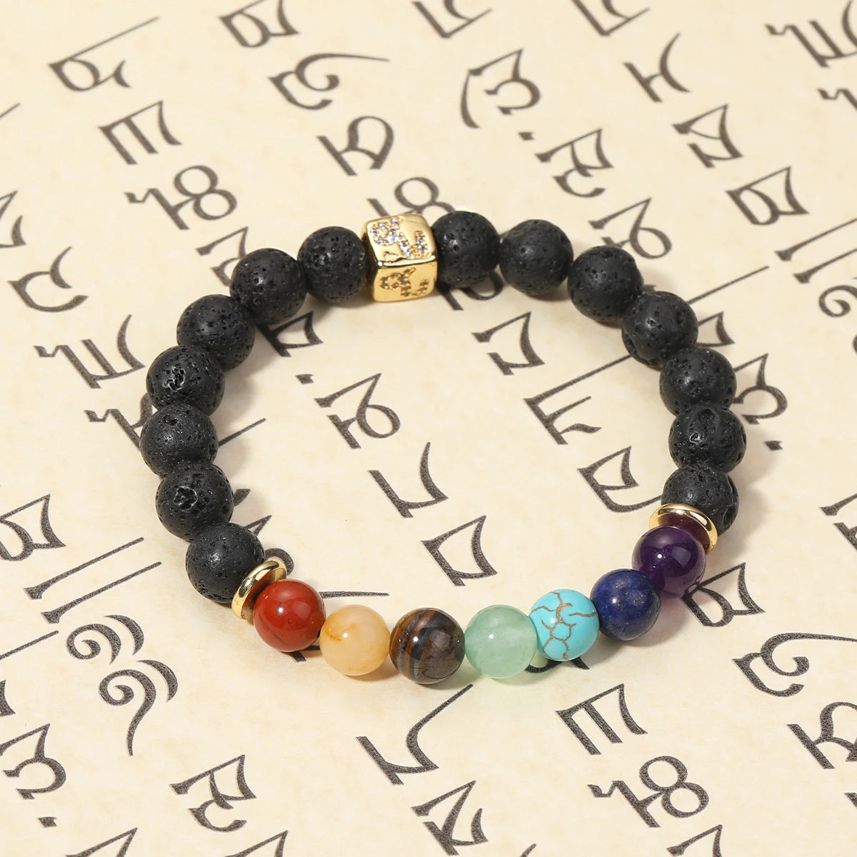 7 Chakra Bracelet 12 Zodiac Bracelet Stainless Steel Energy Natural Volcanic Stone Beads 8mm Women Men's Bracelets Chakra Gift serenya