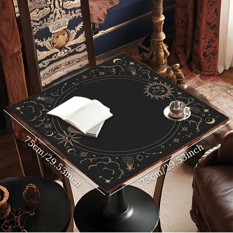 Sun & Moon Altar Cloth Tarot Table Cloth Geometric Star Starry Sky Constellation Divination Cloth Witchcraft Astrology Decor serenya