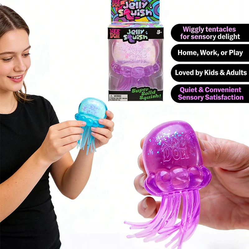 New Jellyfish Squeeze Fidget Toy Product Needoh Jellyfish Stress Relief Relax Squishy Anti-Anxiety Squeeze Object For Focus serenya