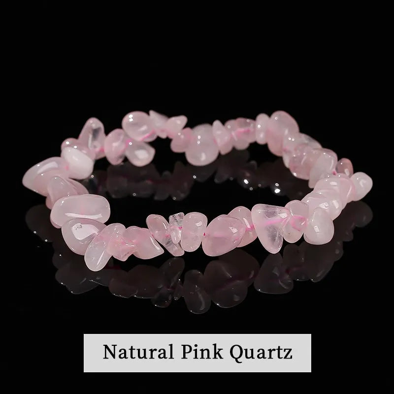Natural Amethyst Chips Bracelet Healing Chakra Yoga Meditation and Positive Energy Crystal Stretch Bangles Gift for Girlfriend serenya