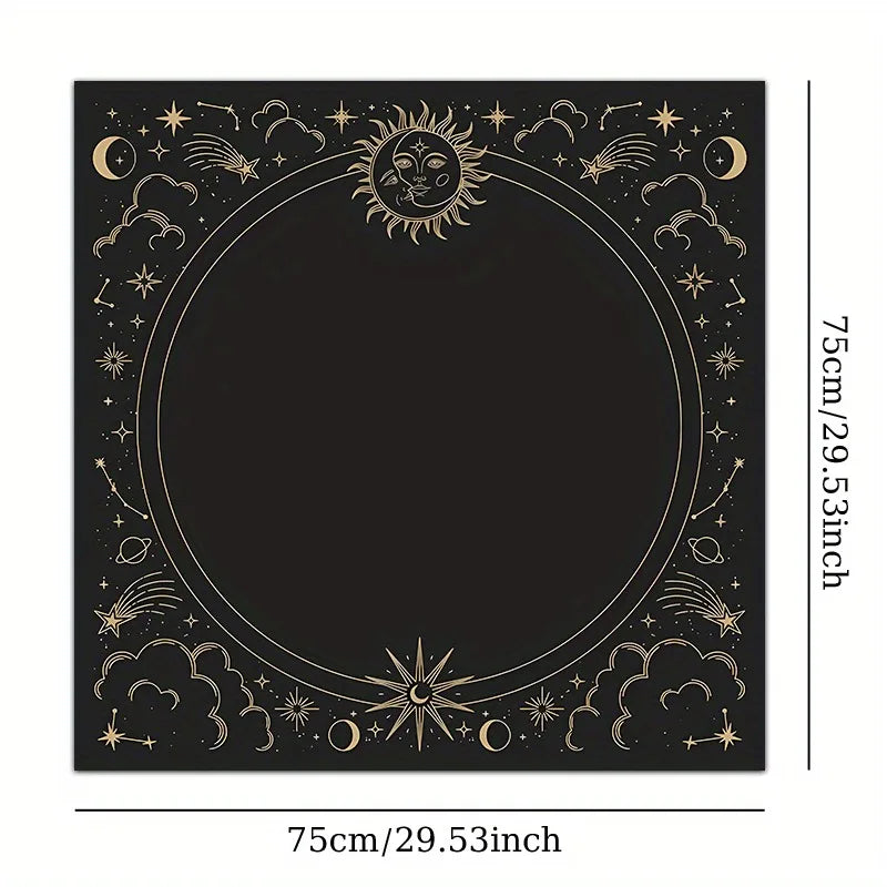 Sun & Moon Altar Cloth Tarot Table Cloth Geometric Star Starry Sky Constellation Divination Cloth Witchcraft Astrology Decor serenya