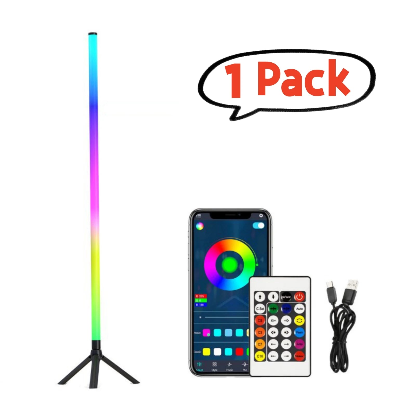 USB RGBIC Corner Floor Lamp 360° Color Changing Dimmable Ambient Lighting with Bluetooth App & Remote Control for Living Bedroom serenya