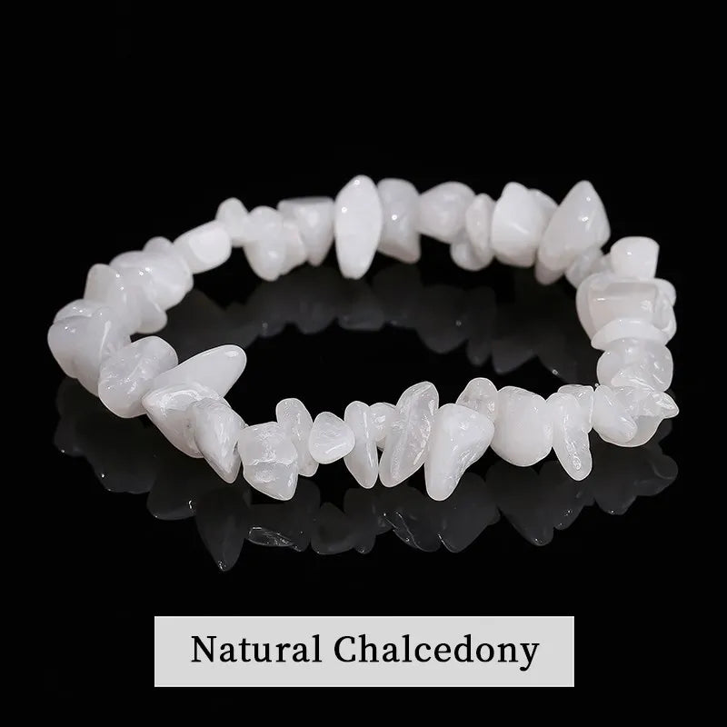 Natural Amethyst Chips Bracelet Healing Chakra Yoga Meditation and Positive Energy Crystal Stretch Bangles Gift for Girlfriend serenya