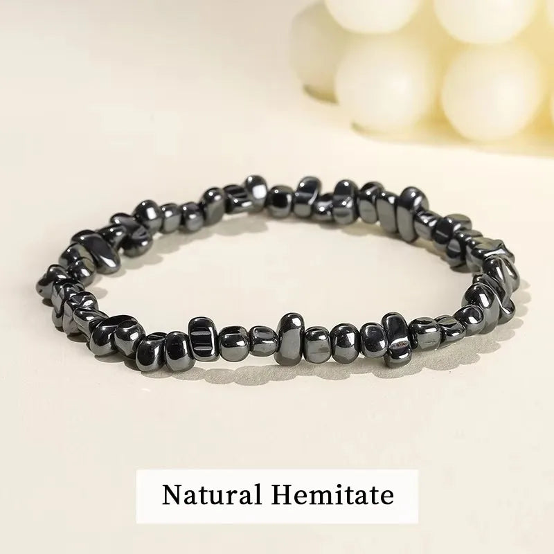 Natural Amethyst Chips Bracelet Healing Chakra Yoga Meditation and Positive Energy Crystal Stretch Bangles Gift for Girlfriend serenya