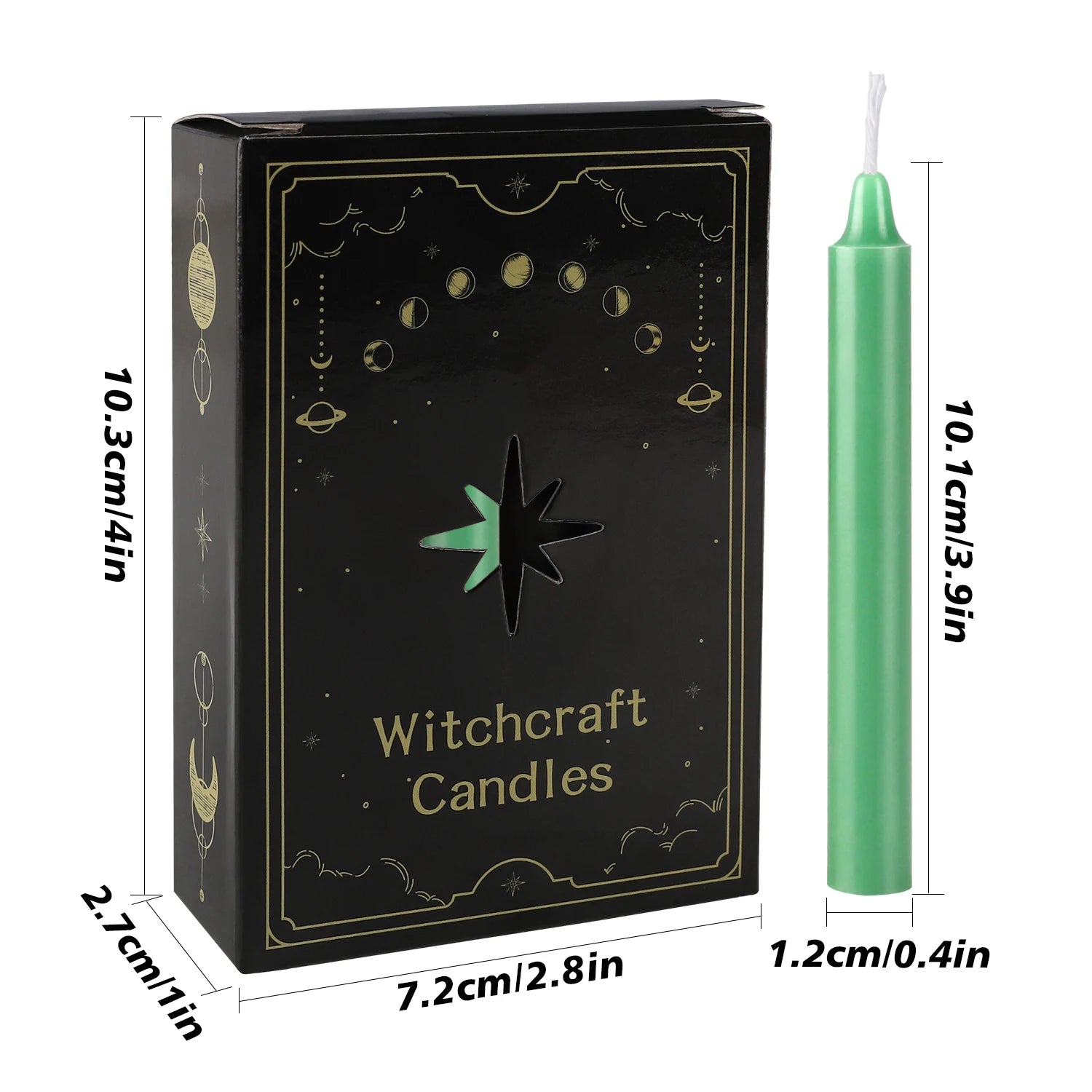 12 Pcs 3.9*0.4In（10.1*1.2Cm） Green Small Stick Candles, No Drip, No Smoke, No Scent, Household Dinner Candles, Hand-Poured, High-Quality, Suitable for Various Places and Holidays. serenya