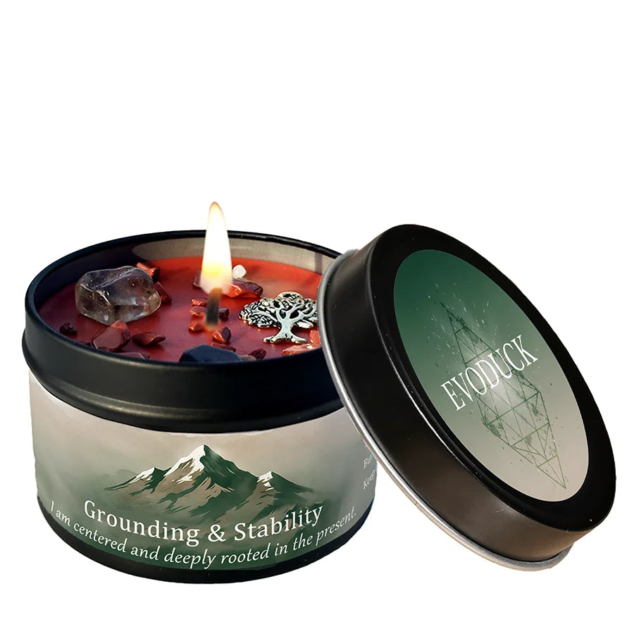 White Sage Frankincense Crystal Scented Candle Protection Cleansing Aromatherapy Meditation Room Decor Spiritual Yoga Gift 3oz serenya