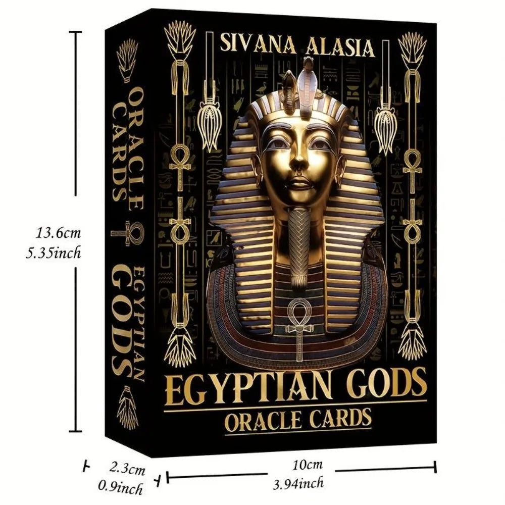 Egyptian Gods Oracle Cards - Ancient Egypt Divination Deck 12.6*8.9cm for Meditation, Guidance - Papyrus Art Style serenya