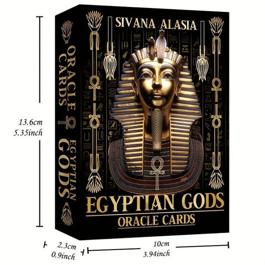 Egyptian Gods Oracle Cards - Ancient Egypt Divination Deck 12.6*8.9cm for Meditation, Guidance - Papyrus Art Style serenya