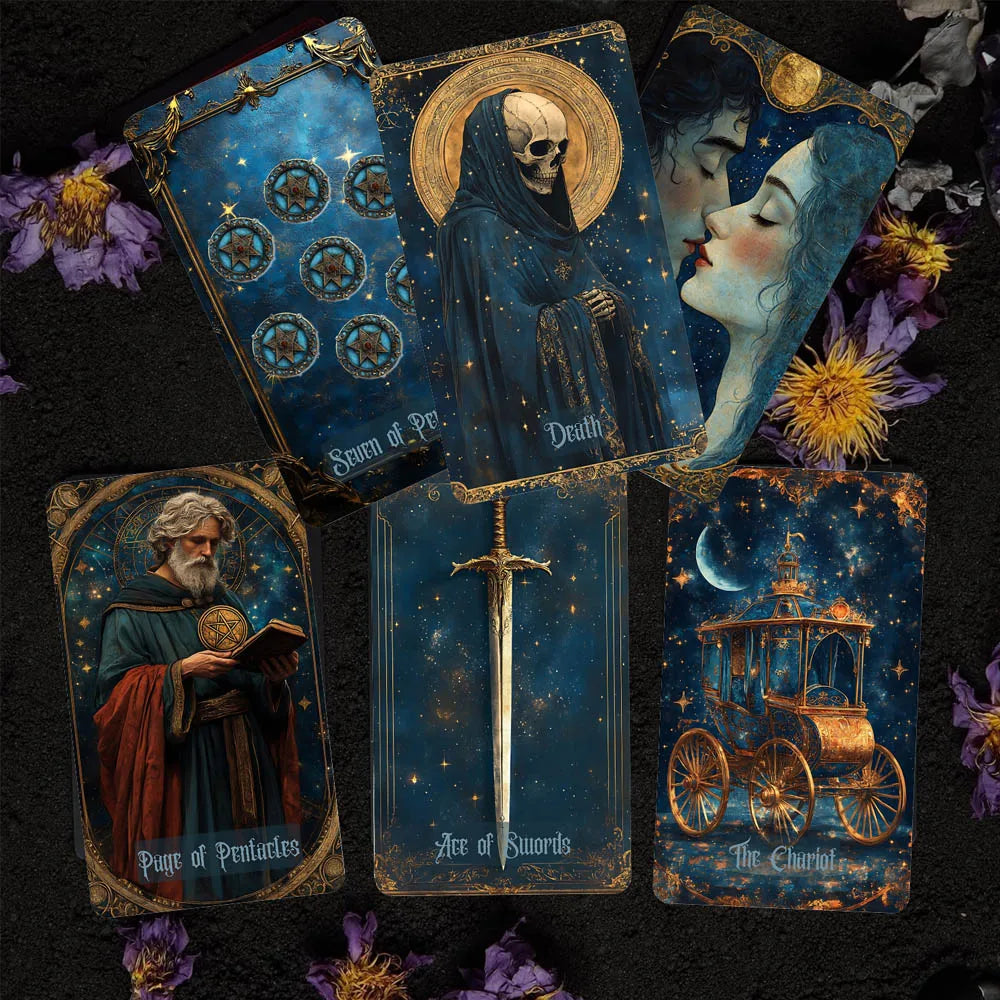 Jeu de Tarot Céleste — 78 Cartes Cosmiques & Guide Spirituel