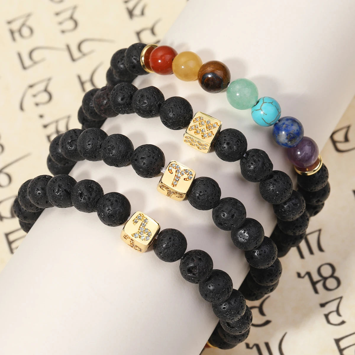 7 Chakra Bracelet 12 Zodiac Bracelet Stainless Steel Energy Natural Volcanic Stone Beads 8mm Women Men's Bracelets Chakra Gift serenya