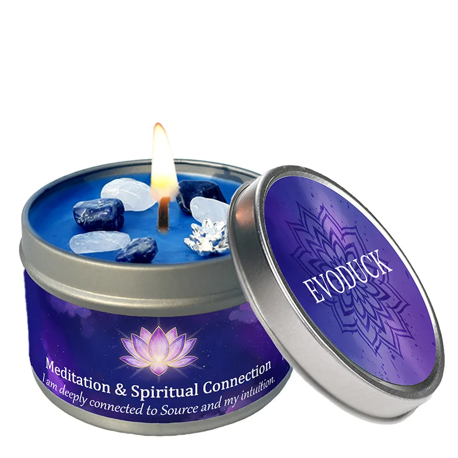 White Sage Frankincense Crystal Scented Candle Protection Cleansing Aromatherapy Meditation Room Decor Spiritual Yoga Gift 3oz serenya