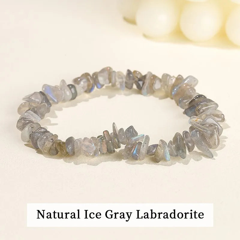 Natural Amethyst Chips Bracelet Healing Chakra Yoga Meditation and Positive Energy Crystal Stretch Bangles Gift for Girlfriend serenya