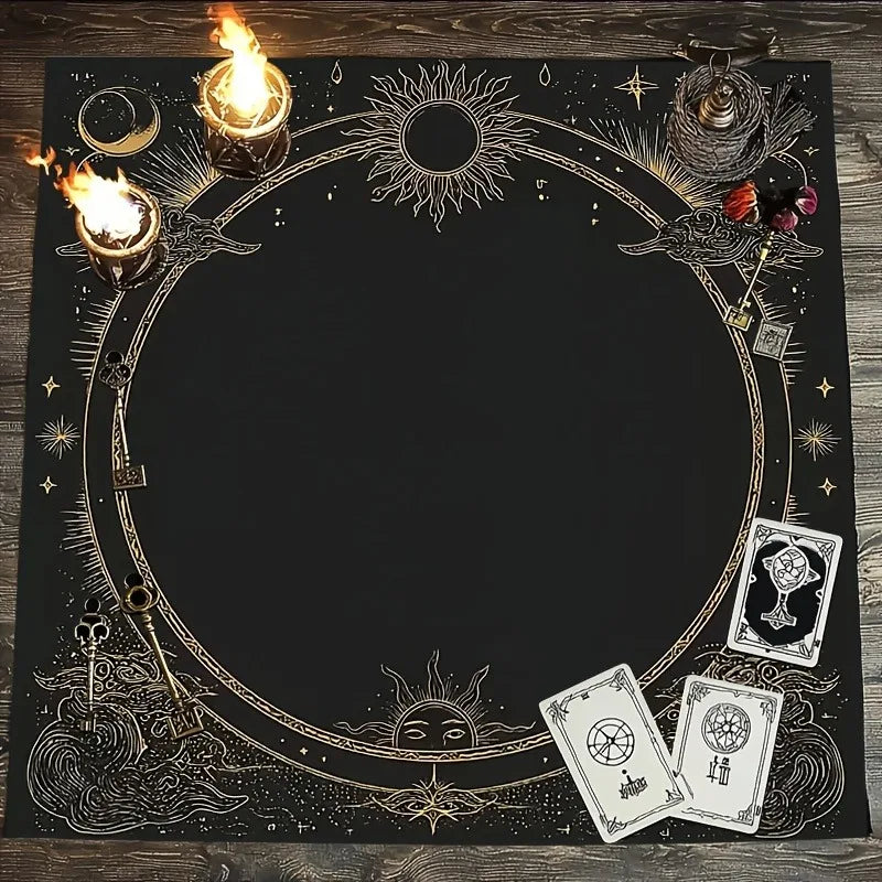Sun & Moon Altar Cloth Tarot Table Cloth Geometric Star Starry Sky Constellation Divination Cloth Witchcraft Astrology Decor serenya