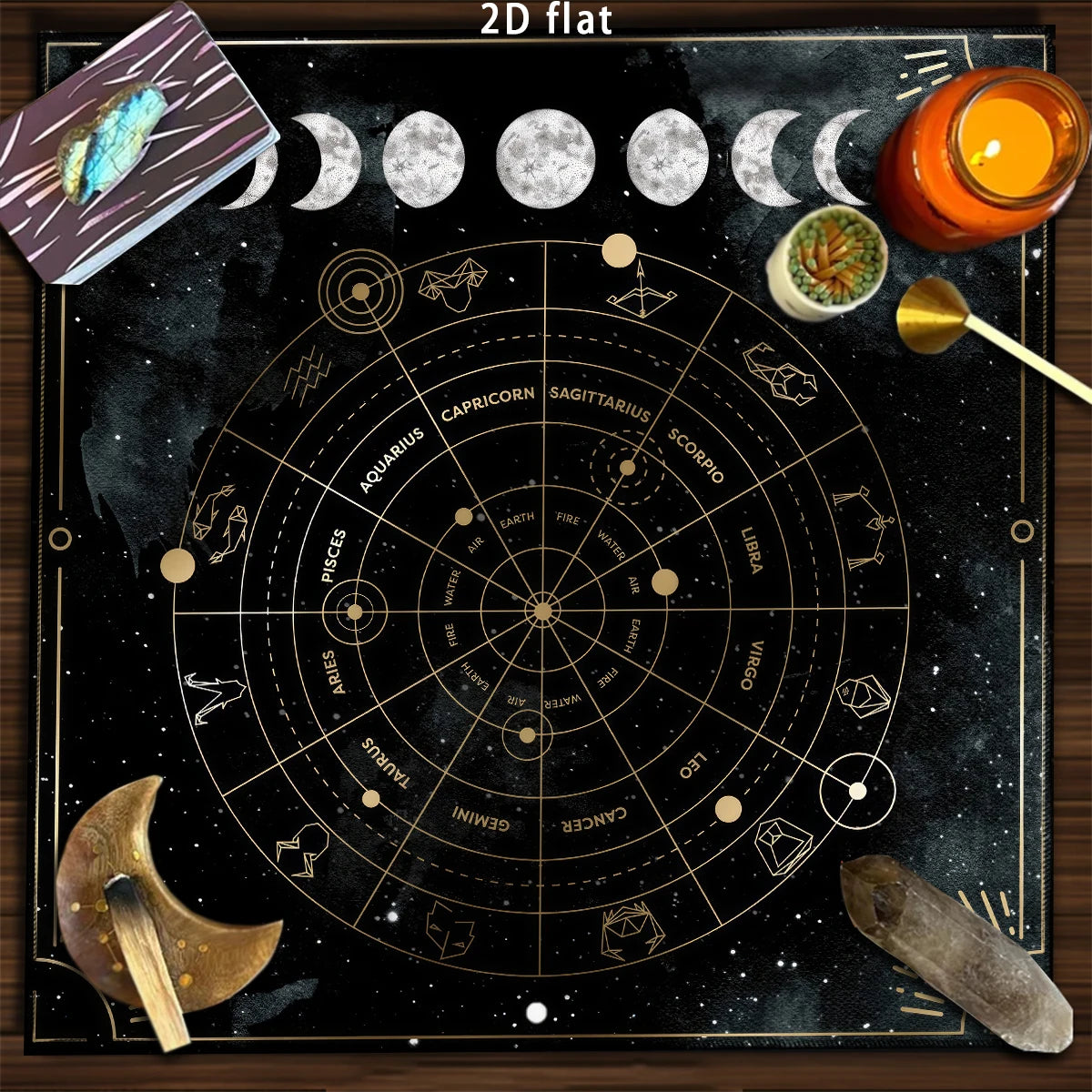Sun & Moon Altar Cloth Tarot Table Cloth Geometric Star Starry Sky Constellation Divination Cloth Witchcraft Astrology Decor serenya