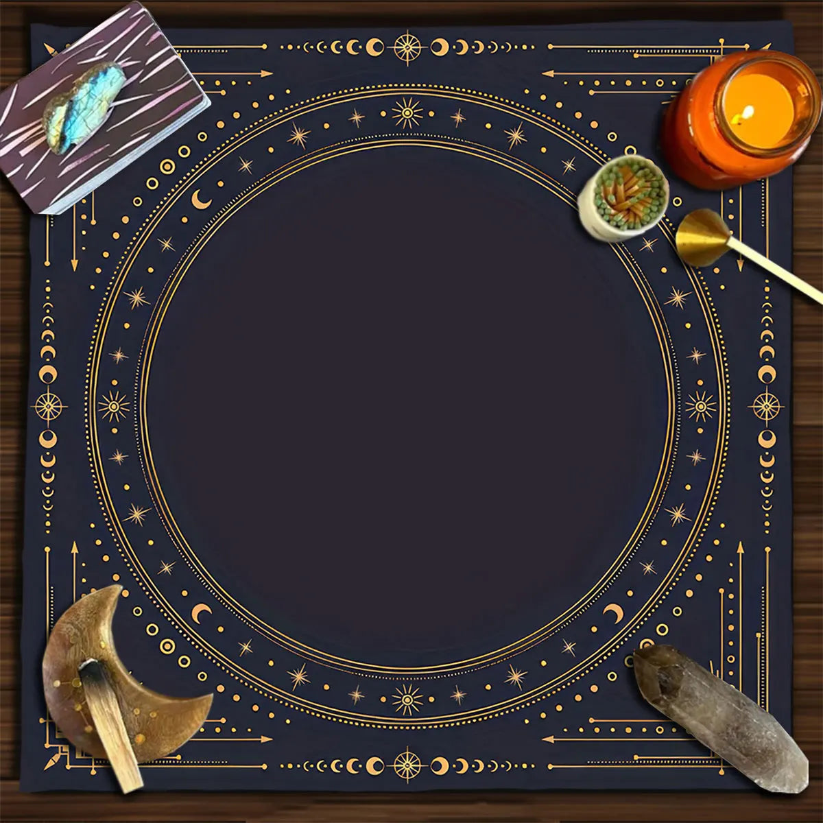 Sun & Moon Altar Cloth Tarot Table Cloth Geometric Star Starry Sky Constellation Divination Cloth Witchcraft Astrology Decor serenya