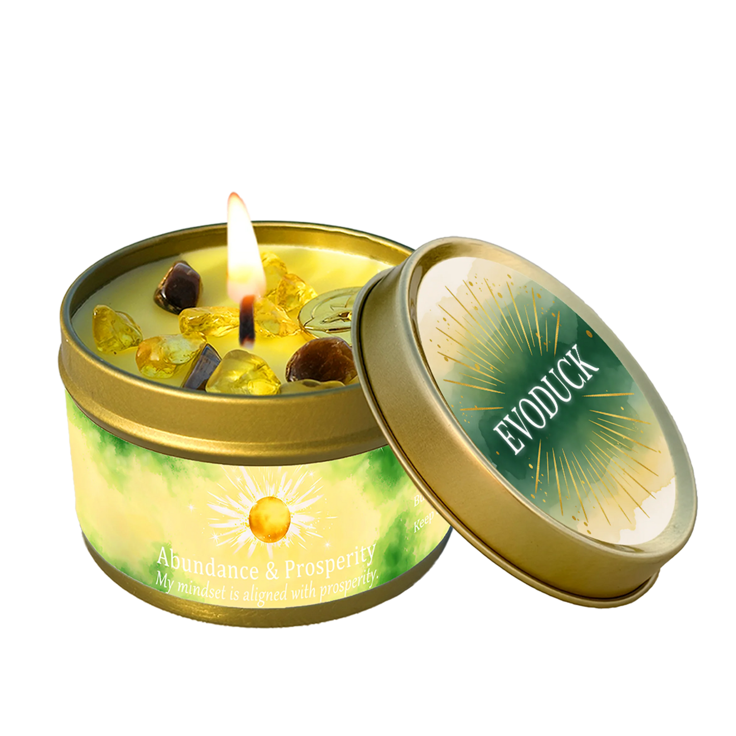 White Sage Frankincense Crystal Scented Candle Protection Cleansing Aromatherapy Meditation Room Decor Spiritual Yoga Gift 3oz serenya