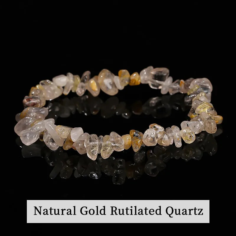 Natural Amethyst Chips Bracelet Healing Chakra Yoga Meditation and Positive Energy Crystal Stretch Bangles Gift for Girlfriend serenya