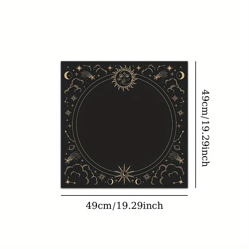 Sun & Moon Altar Cloth Tarot Table Cloth Geometric Star Starry Sky Constellation Divination Cloth Witchcraft Astrology Decor serenya
