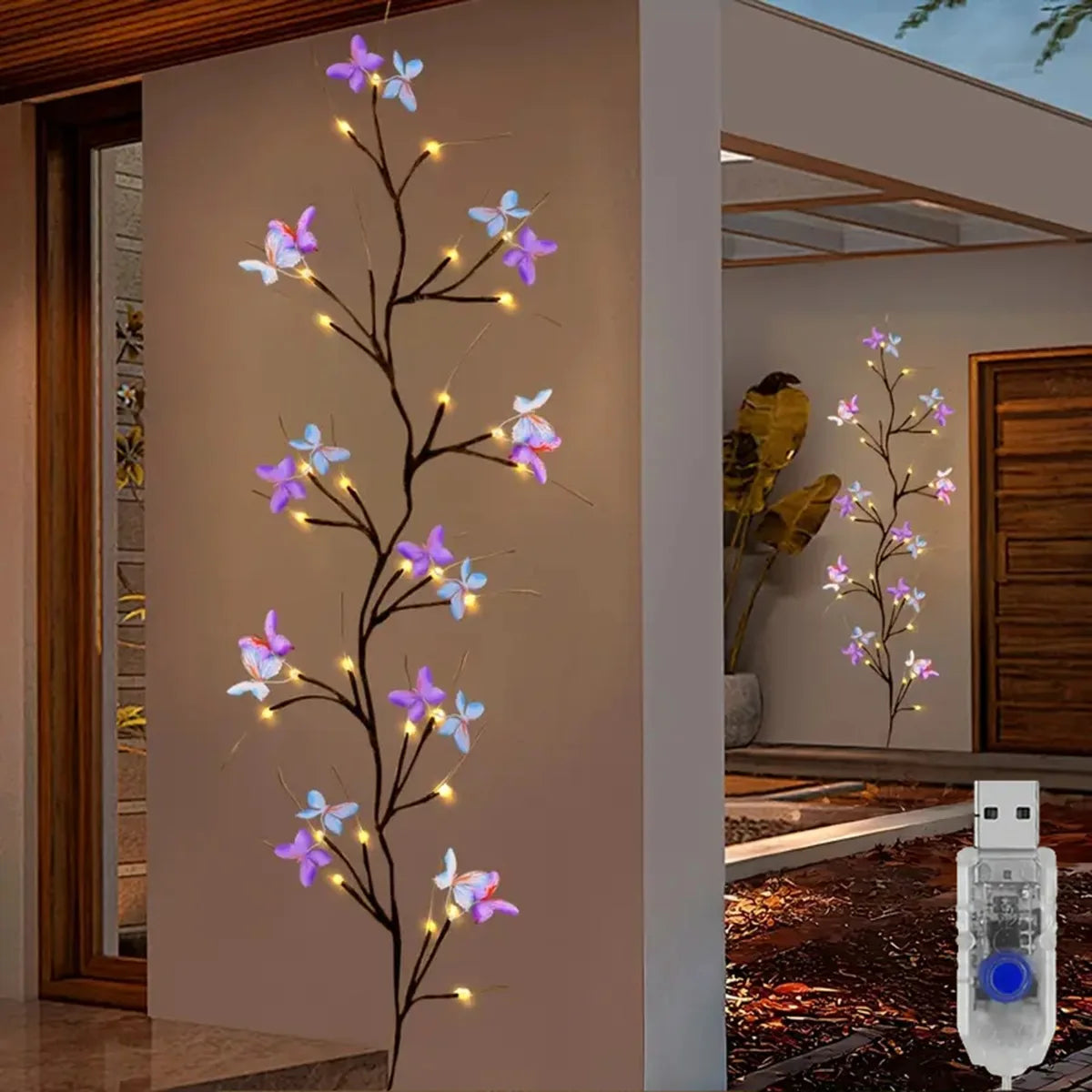 LED Butterfly String Lights — Enchanted Wall Decor 8 Modes USB