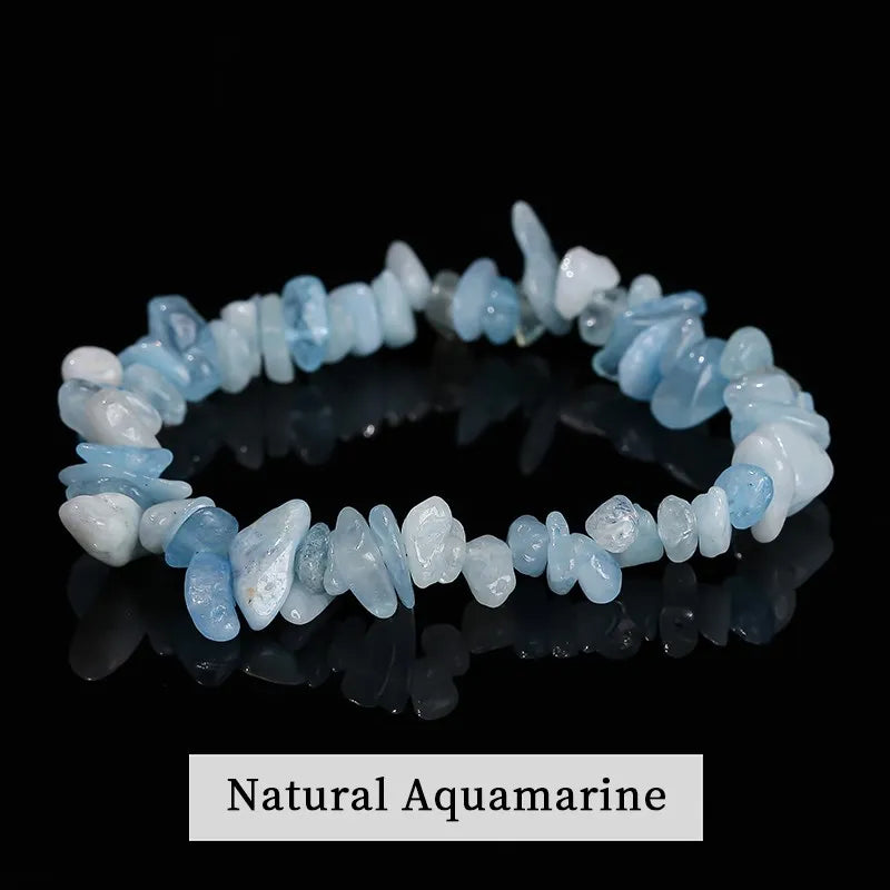 Natural Amethyst Chips Bracelet Healing Chakra Yoga Meditation and Positive Energy Crystal Stretch Bangles Gift for Girlfriend serenya