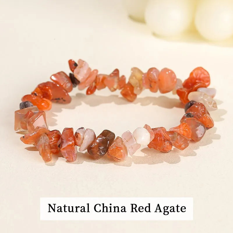 Natural Amethyst Chips Bracelet Healing Chakra Yoga Meditation and Positive Energy Crystal Stretch Bangles Gift for Girlfriend serenya