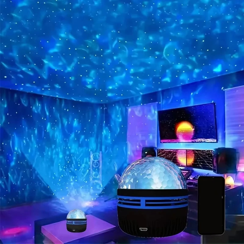 Starry Night Sky Projector LED NightLights USB Plug-in Remote Control RGB Galaxy Light 7 Modes for Party Room Bedroom Bar Decor serenya