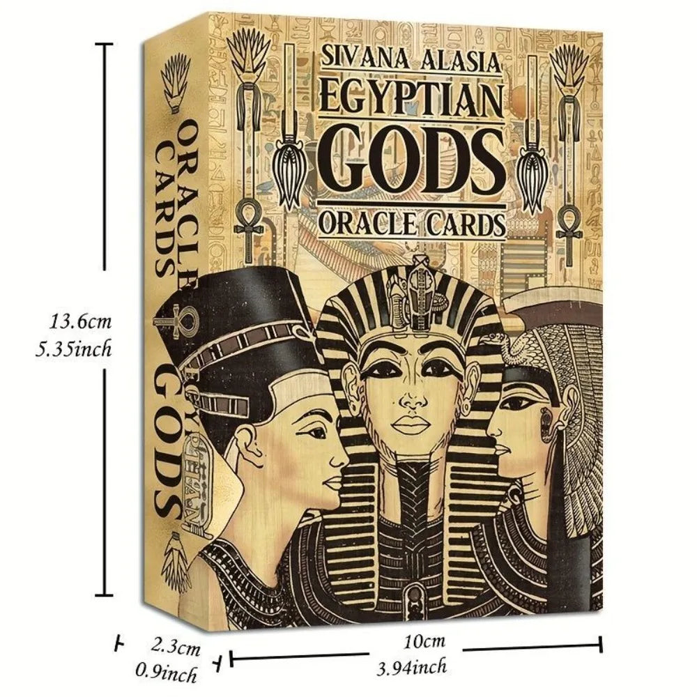 Egyptian Gods Oracle Cards - Ancient Egypt Divination Deck 12.6*8.9cm for Meditation, Guidance - Papyrus Art Style serenya