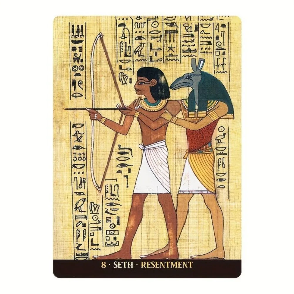 Egyptian Gods Oracle Cards - Ancient Egypt Divination Deck 12.6*8.9cm for Meditation, Guidance - Papyrus Art Style serenya