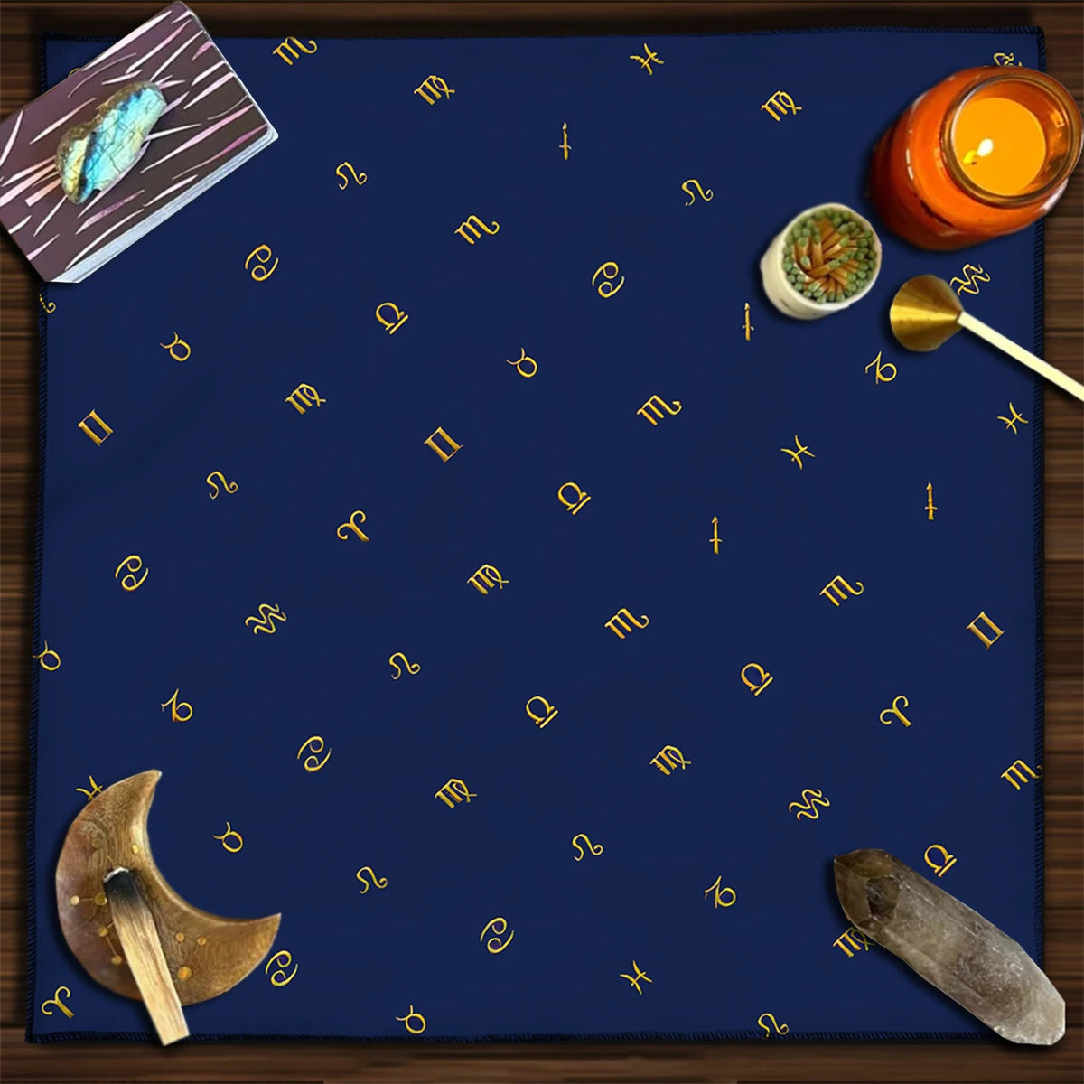 Sun & Moon Altar Cloth Tarot Table Cloth Geometric Star Starry Sky Constellation Divination Cloth Witchcraft Astrology Decor serenya