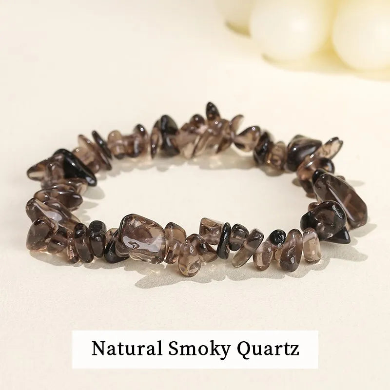 Natural Amethyst Chips Bracelet Healing Chakra Yoga Meditation and Positive Energy Crystal Stretch Bangles Gift for Girlfriend serenya