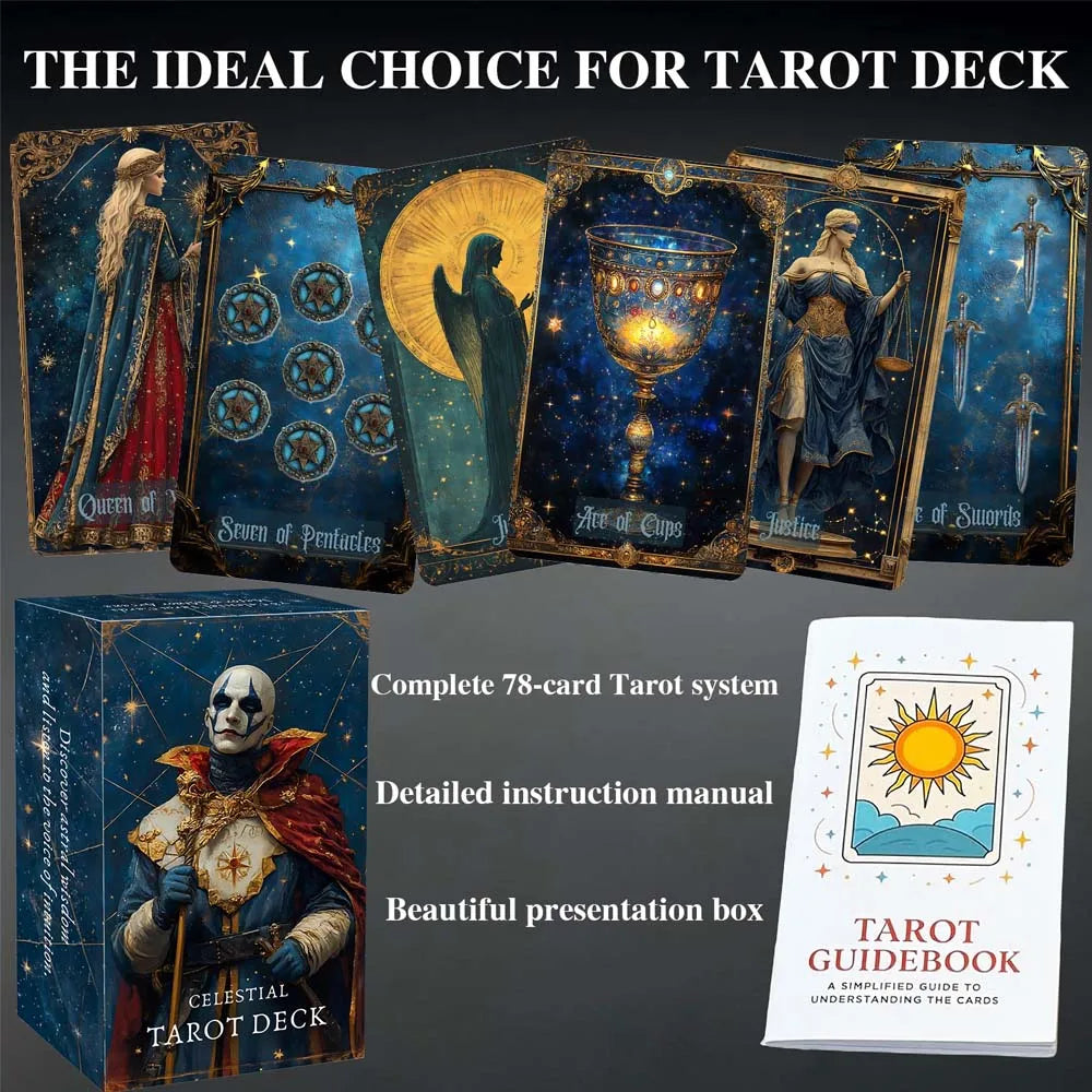 Jeu de Tarot Céleste — 78 Cartes Cosmiques & Guide Spirituel