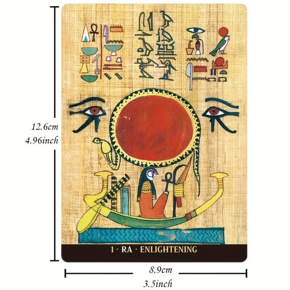 Egyptian Gods Oracle Cards - Ancient Egypt Divination Deck 12.6*8.9cm for Meditation, Guidance - Papyrus Art Style serenya